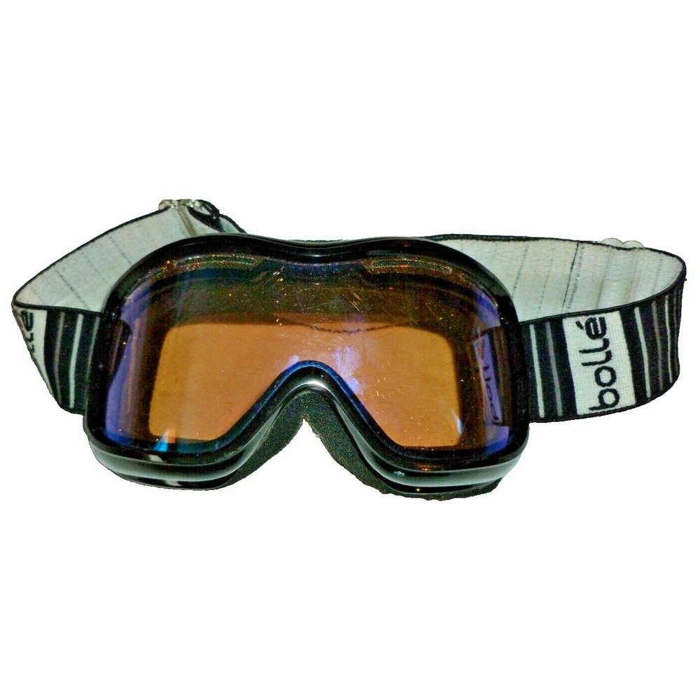 Bolle Ski Goggles Black Frame Orange Lens Vintage Winter Sports Eyewear